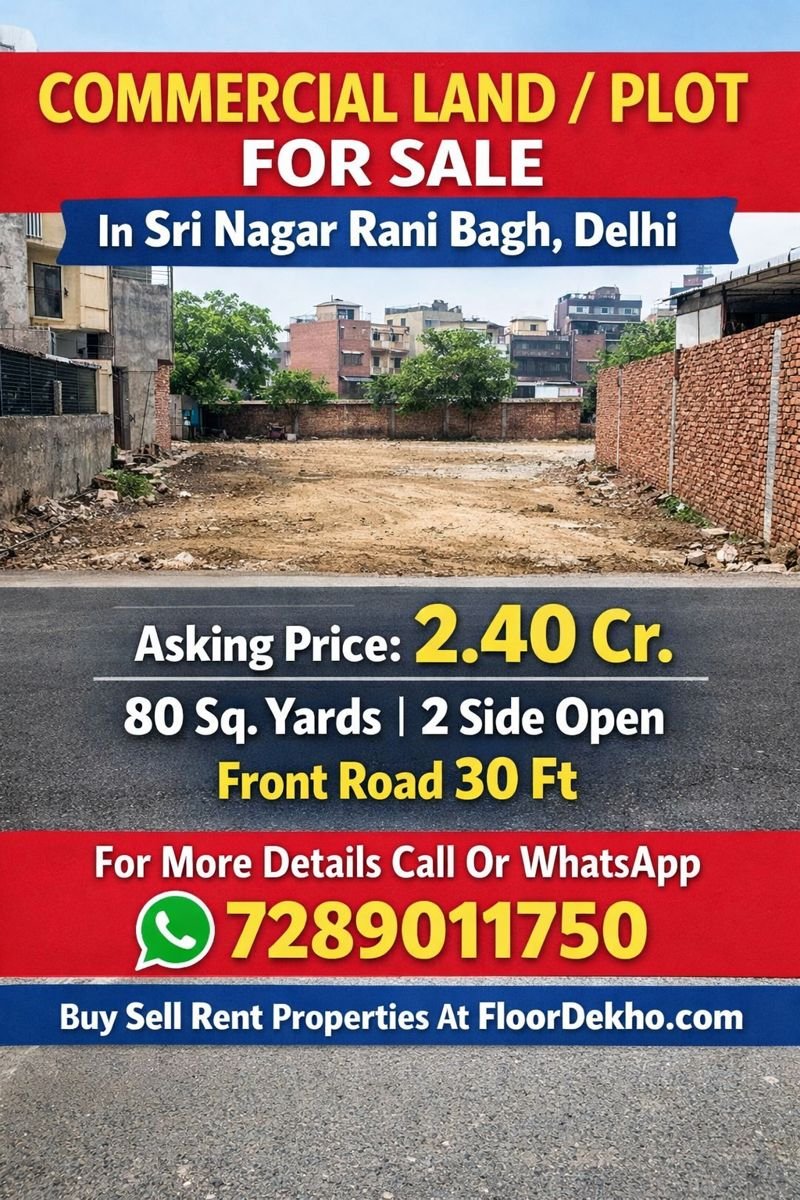 Commercial Land Plot For Sale In Sri Nagar Rani Bagh Delhi