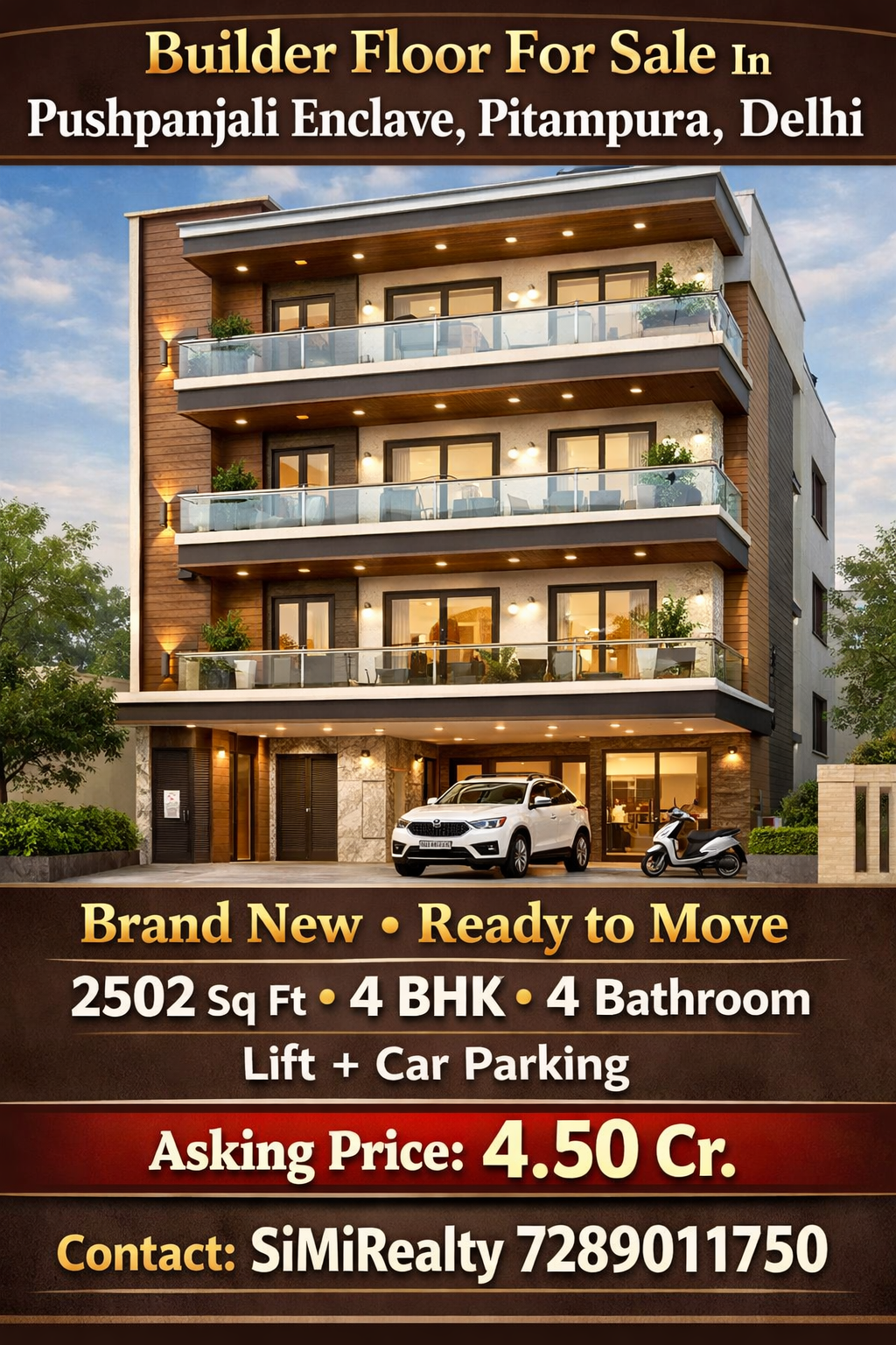 Builder Floor For Sale In Pushpanjali Enclave Pitampura Delhi