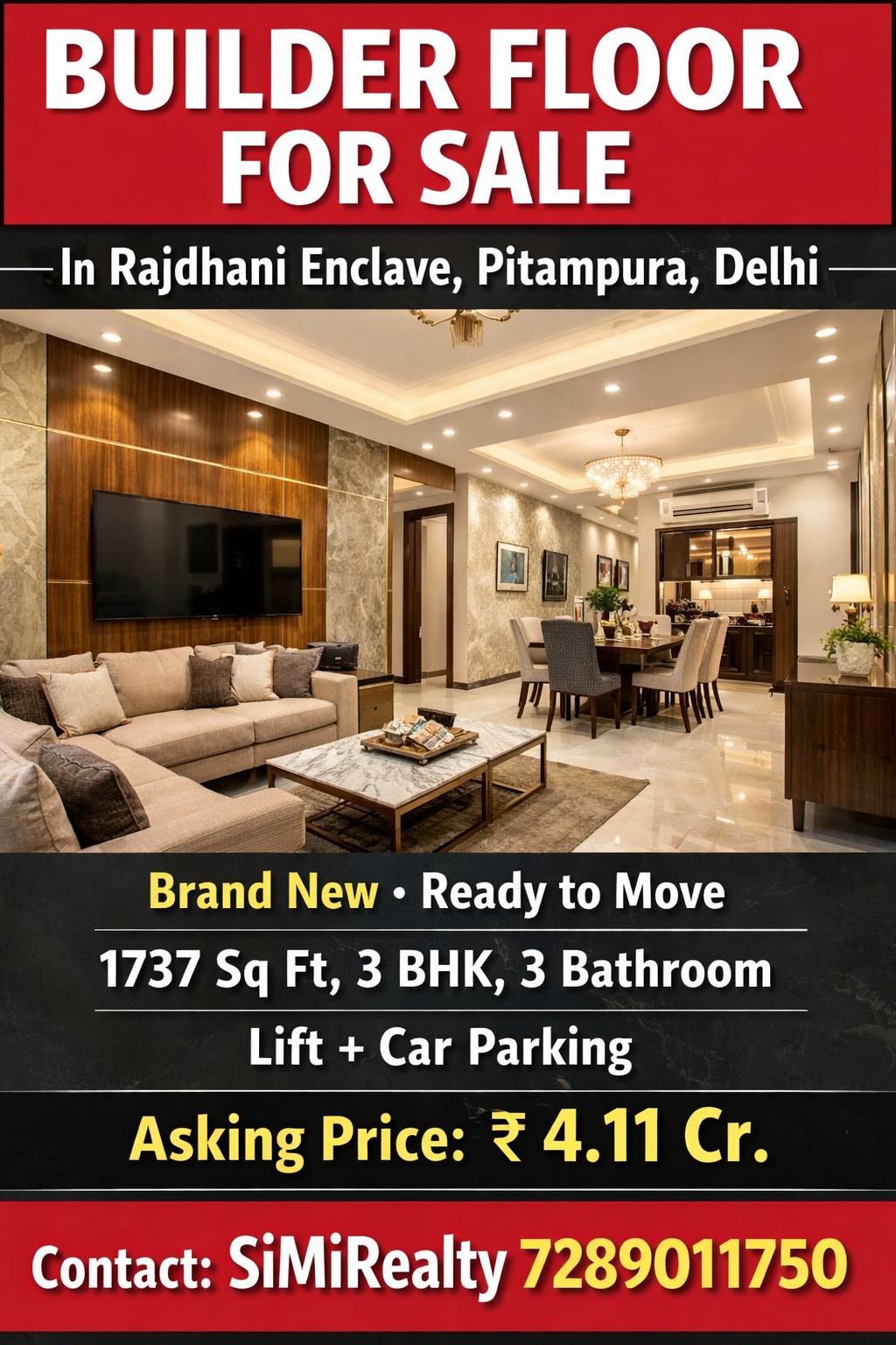 Builder Floor For Sale In Rajdhani Enclave Pitampura Delhi