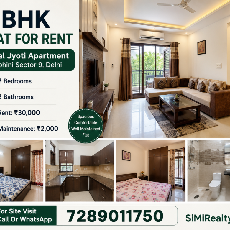 2 BHK 1000 Sq-ft Flat/Apartment For Rent in Lal Jyoti Apartment Sector 9 Rohini New Delhi