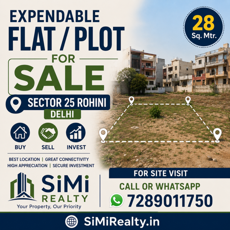 28 Mtr Plot For Sale In Sector 25 Rohini Delhi