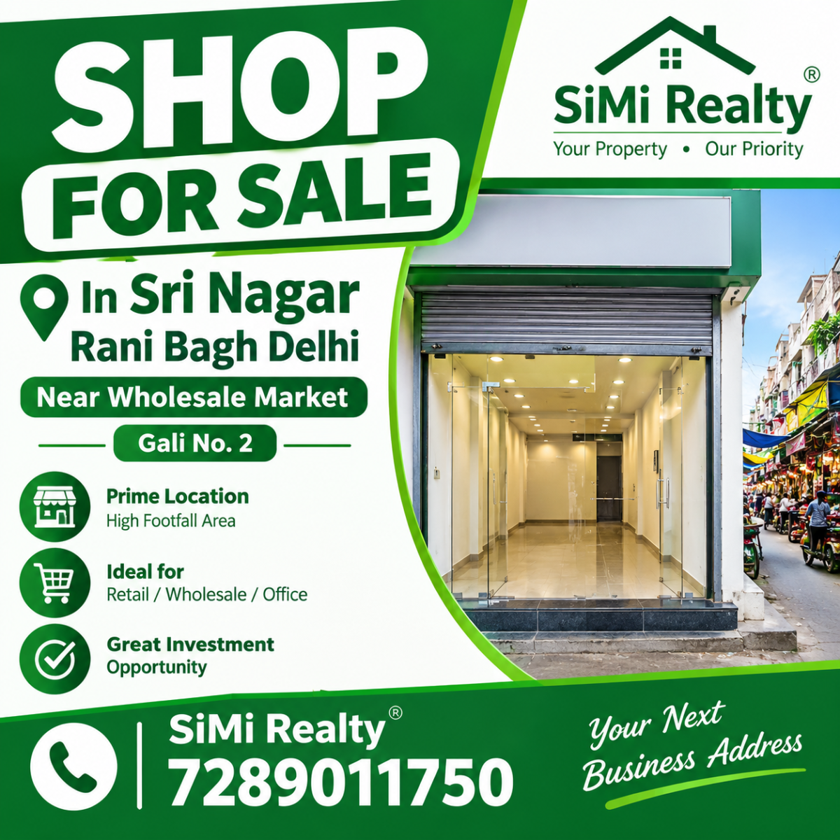 Shop for sale in Sri Nagar Rani Bagh Delhi