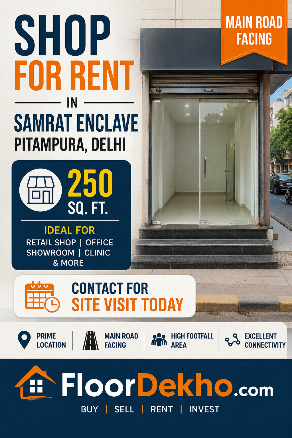 Commercial Shop For Rent In Samrat Enclave Pitampura Delhi