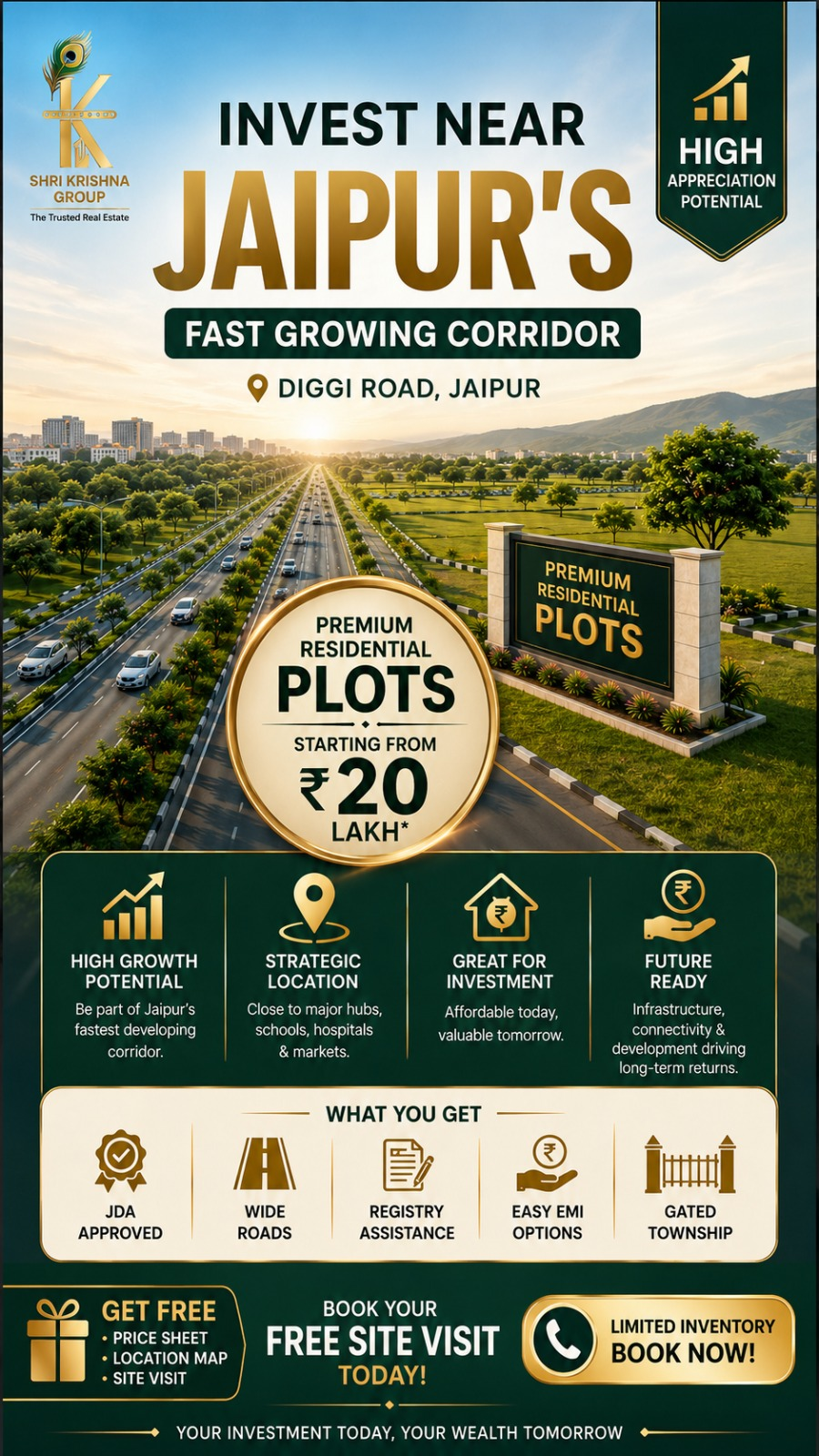 Krishna Virasat – Premium JDA & RERA Approved Residential Plots | Diggi Road, Jaipur