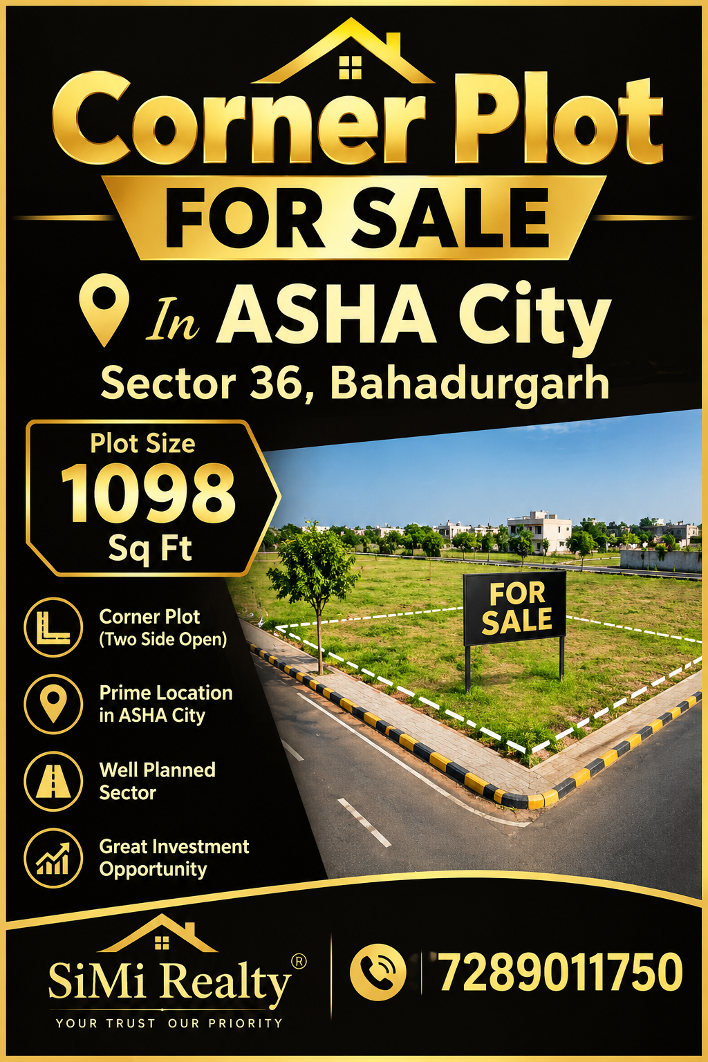 Corner Plot For Sale in Asha City Bahadurgarh