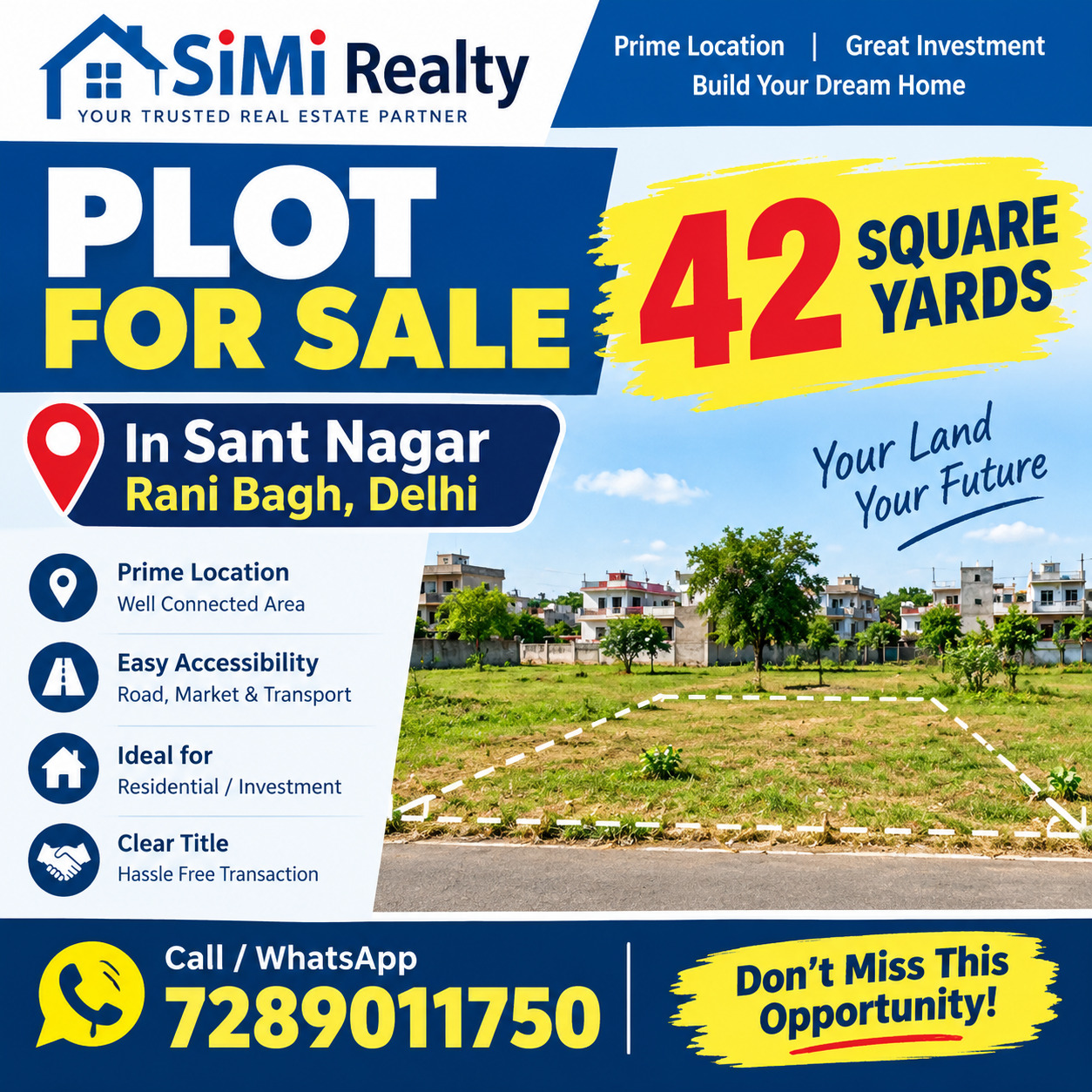 42 Square Yards Plot For Sale In Sant Nagar Rani Bagh Delhi