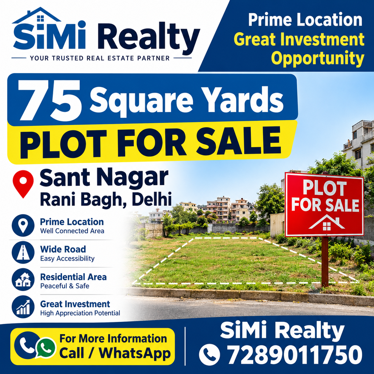 75 Square Yards Plot For Sale In Sant Nagar Rani Bagh Delhi
