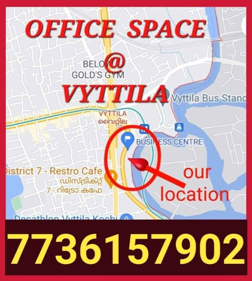 COMMERCIAL OFFICE SPACE AVAILABLE FOR RENT AT VYTTILA ERNAKULAM