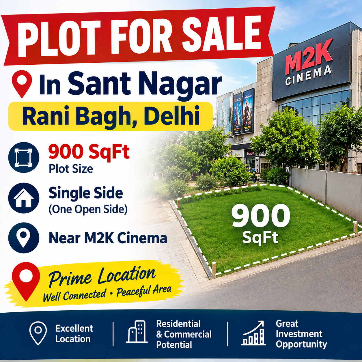 Plot For Sale In Sant Nagar Rani Bagh Delhi