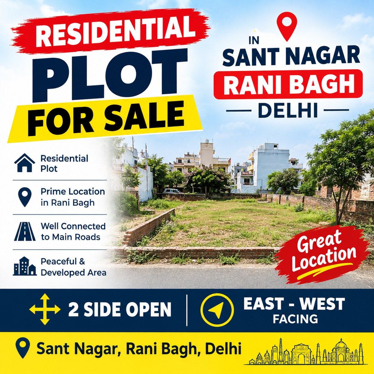 Residential Plot For Sale In Sant Nagar Rani Bagh Delhi